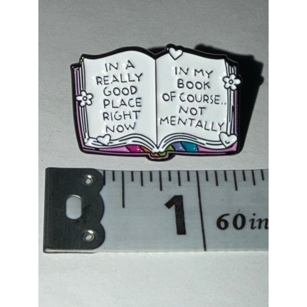 In a Really Good Place  Read Library Pin Brooch
